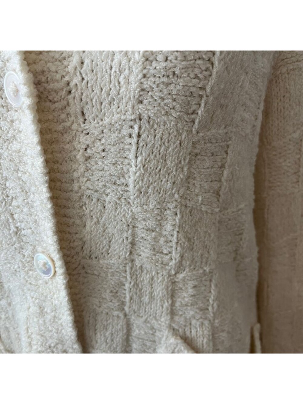 VTG MARION FOALE Hand Knit Box Square Cardigan - Picture 4 of 7